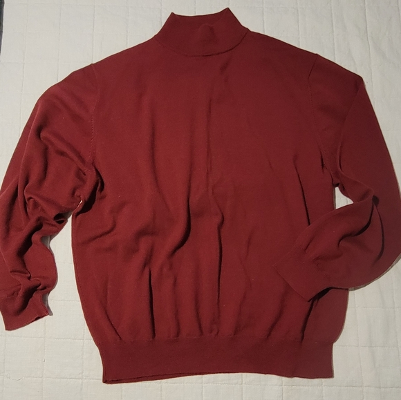 2 Men's Mockneck Silk/Wool Pull-over Sweaters Paul Fredrick & Cumran - Picture 4 of 12
